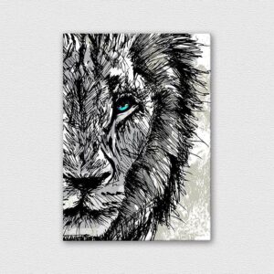 Lion drawing fémposzter - CoolDisplay